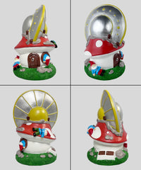 Gnometastic Gnomes - UFO Gnome, 8.85in, Mushroom House Garden Gnomes with Alien UFO Crash Landing - Funny Garden Gnomes Decorations for Yard and Outdoor Lawn Ornament and Fairy Garden Accessories