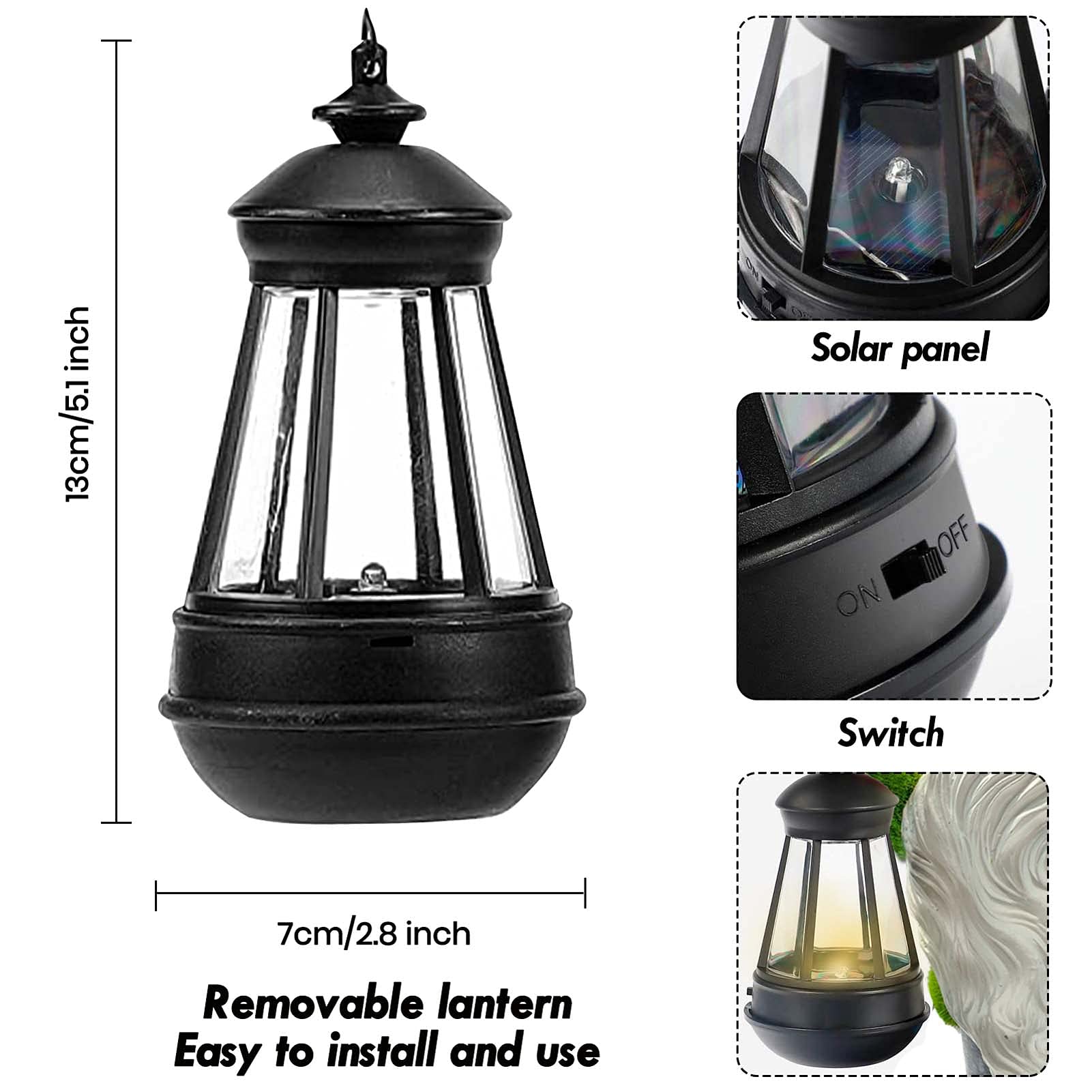 Lovinland Garden Gnome Statue Outdoor Decor Large Flocked Resin Gnome Figurine with Solar Light Holding Lantern Welcome Sign Garden Yard Decorations Dwarf Sculpture for Outside Patio Porch Lawn Decor