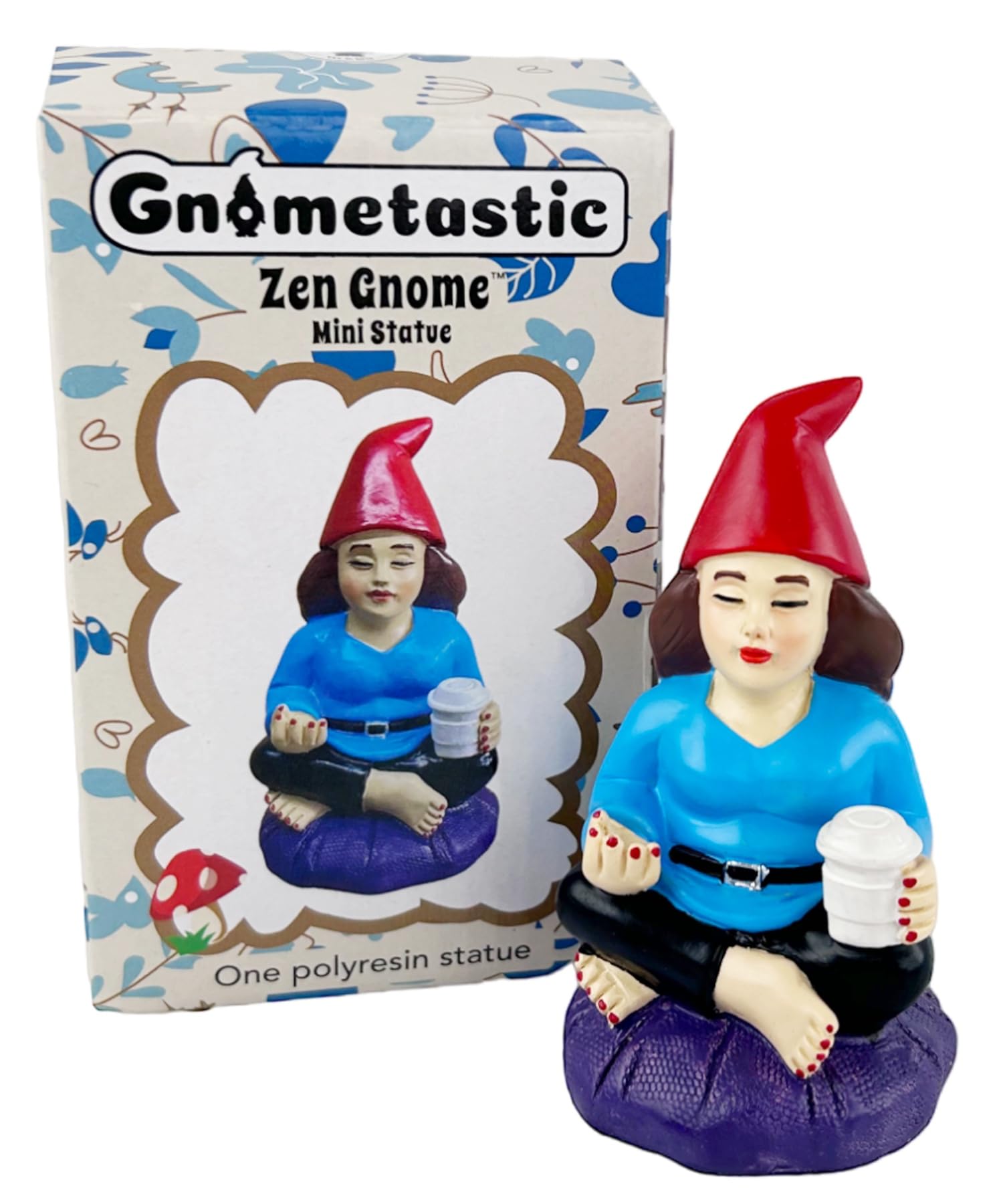Gnometastic Mini Gnomes - Lady Zen Gnome, 3.75in Meditating Yoga Female Mini Gnome Statue - Mini Gnomes for Fairy Garden, Funny Garden Gnomes Decoration for Yard, Outdoor Lawn Ornament and Home Decor