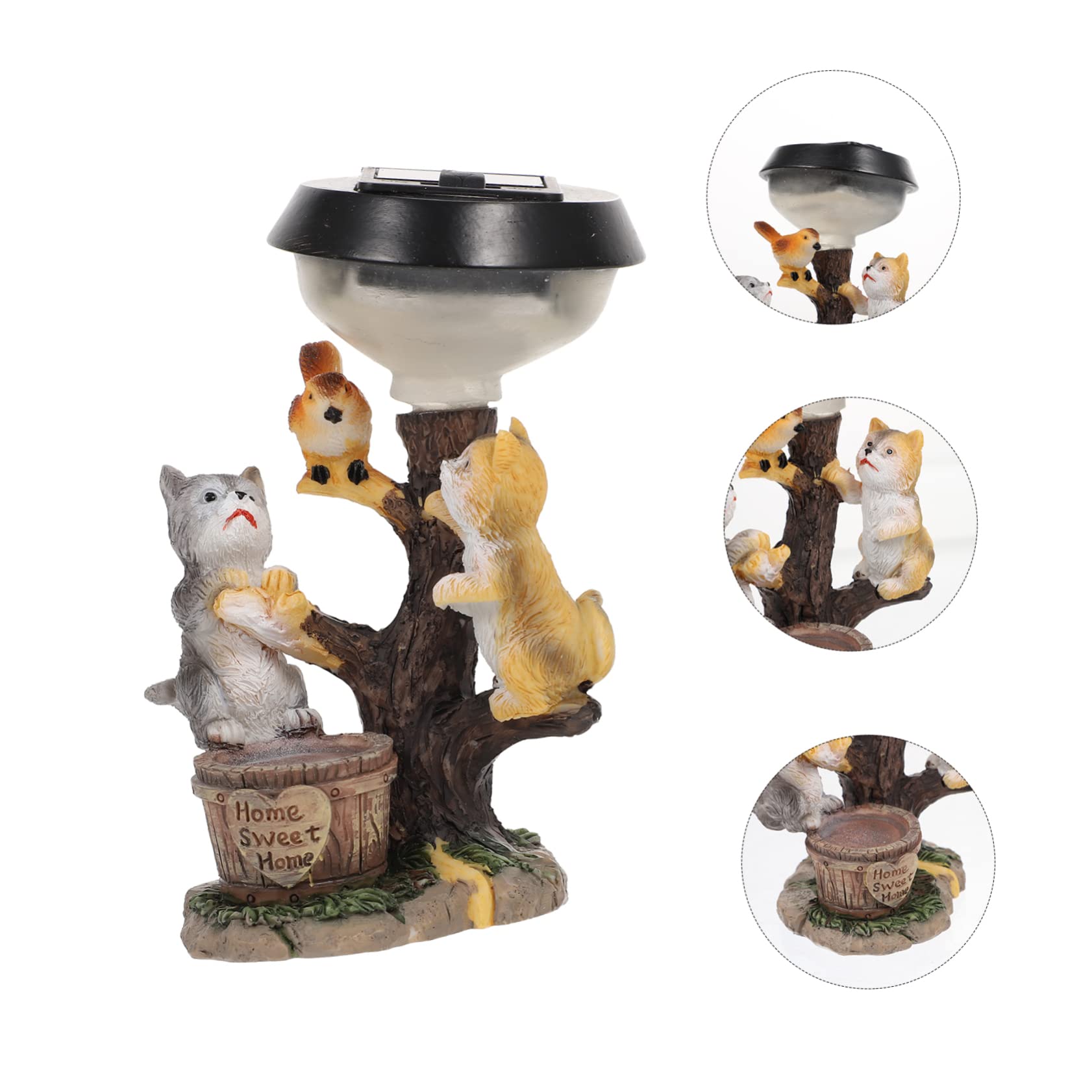 BESPORTBLE Solar Cat Statue Light Resin Outdoor Garden Decor Adorable Animal Sculpture for Lawn and Patio Cozy Illumination for Courtyard Parties and Landscape