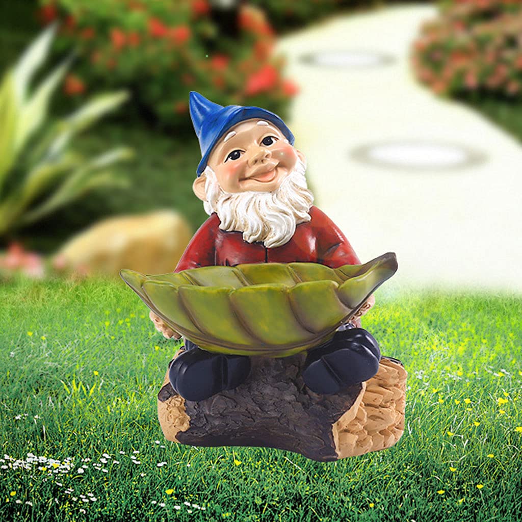 Gnome Birdfeeder Statue Garden Lawn Porch Outdoor Balcony Household Decoration Garden Gnome Statues Outdoor