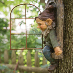Bits and Pieces - Gnome From The Window Tree Decoration - Garden Decoration - Tree Face - Sculpture