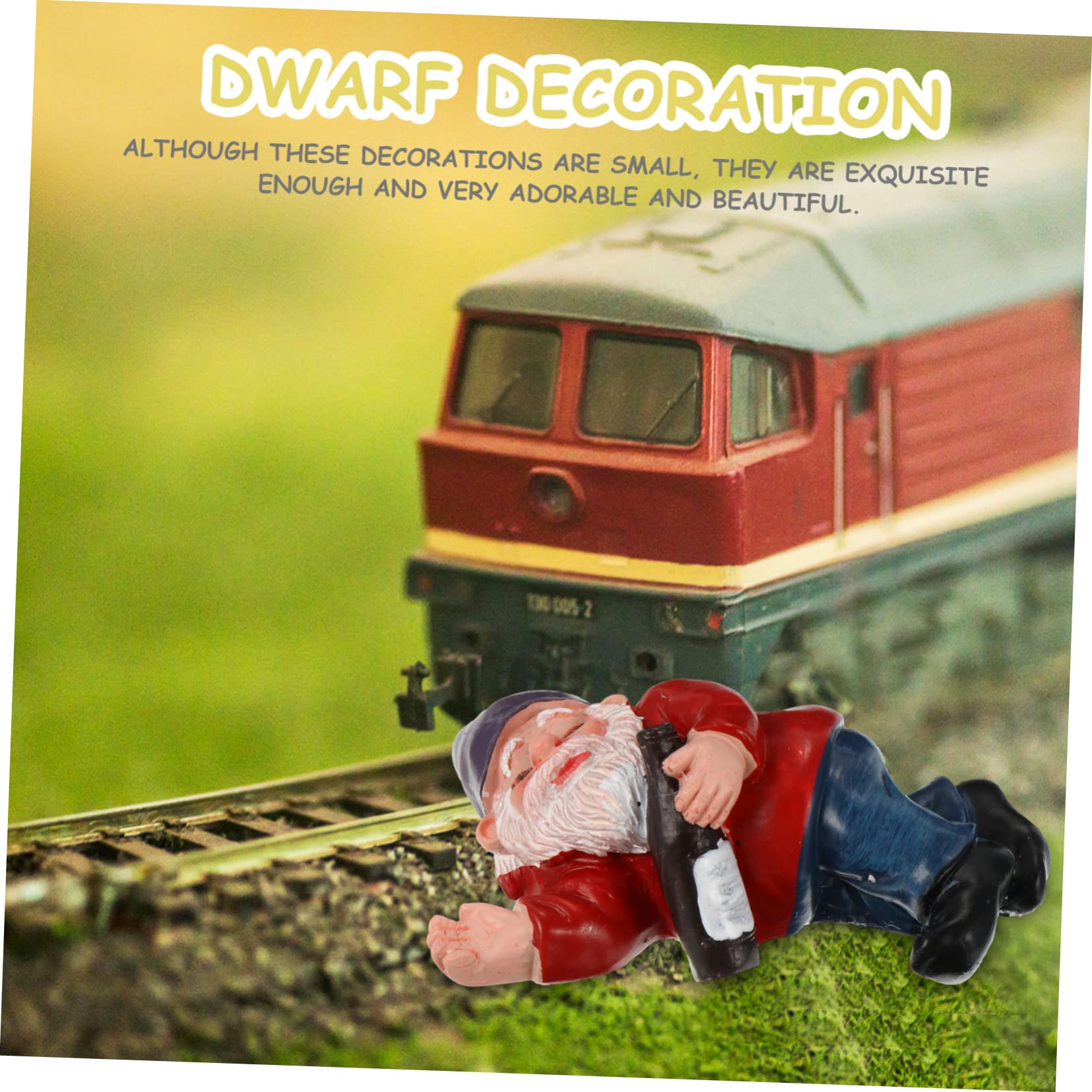Toyvian 1Pc Dwarf Shaped Garden Ornament Funny Resin Gnome Figurine for Outdoor Decoration for Lawn Home Decor Durable and Weather Resistant Garden Fairy Statues