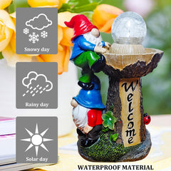 Gnome Solar Lights Outdoor Garden,Garden Gnomes Solar Light Garden Gnome Statue for Home Yard Porch Decor