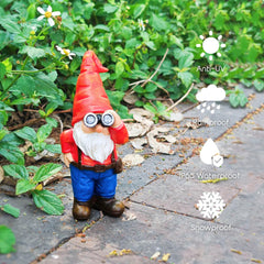 WONDHOME 6.7" Funny Garden Gnomes Statues with Telescope Naughty Gnome Mini Figurine Patio Lawn Yard Art Outdoor Decorations Father's Day Mother's Day Birthday Christmas Gardening Gift for Dad Mom