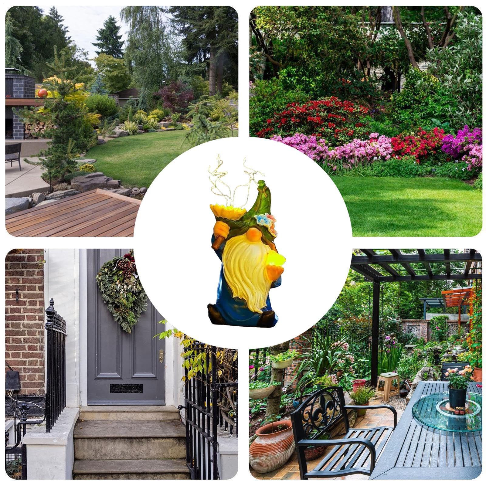 Solar Statues | Garden Decorations Outdoor Solar Statues - Fancy Resin Dwarf Decorative Lantern for Christmas Ornament, Birthday, Hanging and Rack