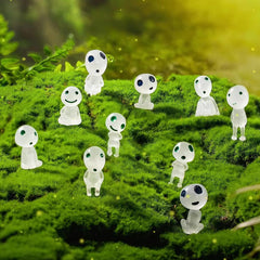 10PCS Fairy Garden Accessories Tree Elves Glow in Dark Garden Alien Decor Miniature Luminous Ghost kit for Micro Landscape Garden Decoration Outdoor Status Patio Lawn Yard Kit (Green)