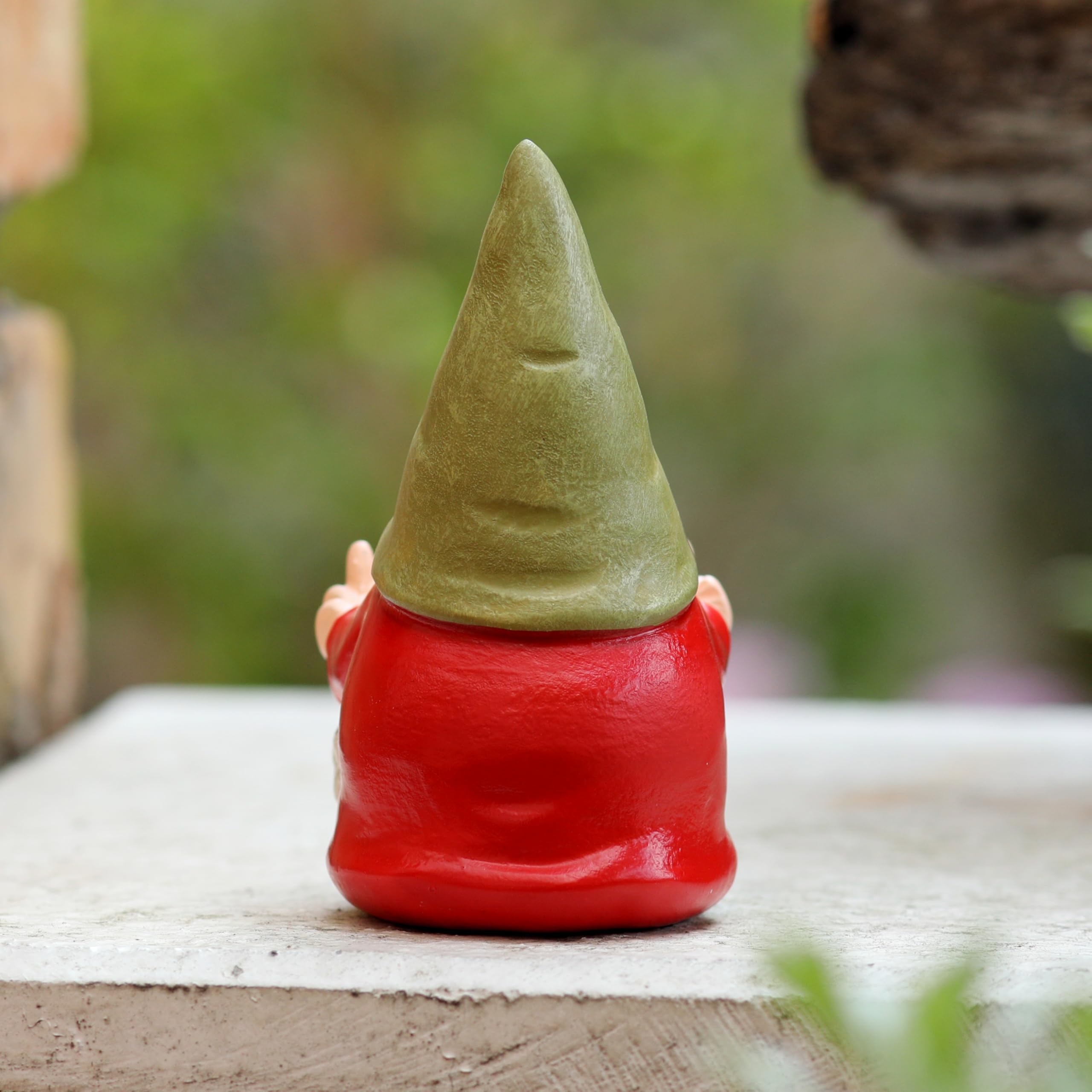 Middle Finger Female Gnome Mini 3.5in,Double Bird Gnome - Naughty Funny Outdoor Decoration for Yard Patio Lawn Ornament and Home Decor,Fairy Garden