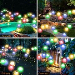 XRR Solar Garden Lights, 2Pack 6LED Solar Firefly Lights Vibrant Solar Powered Starburst Swaying Lights Outdoor, Waterproof Christmas Landscape Stake Lights for Yard Patio Pathway Lawn(Multi-Color)