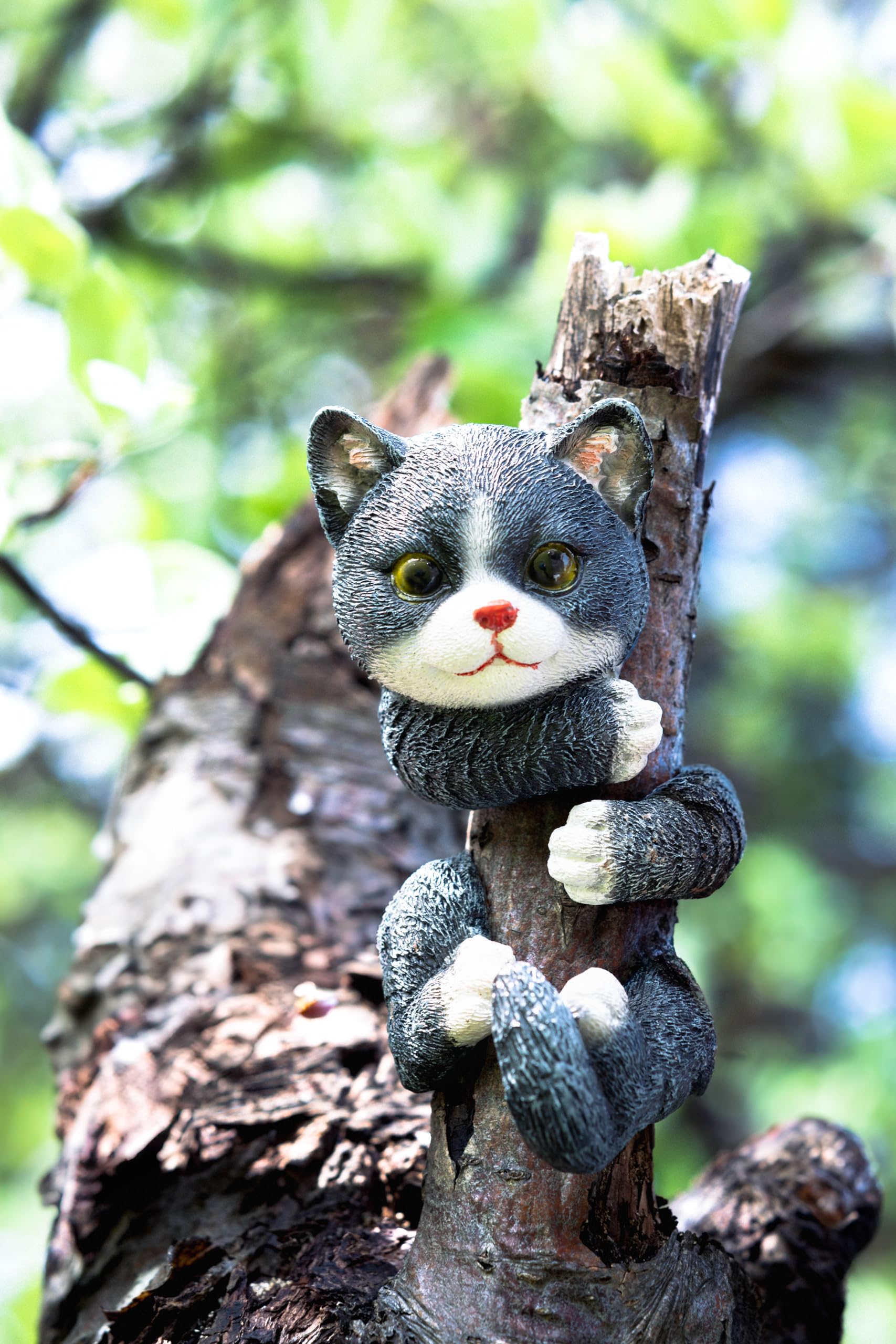 Garden Mile® Cat Animal Tree Peeker Novelty Garden Ornaments Tree Decoration Sculpture Statues Home Decor