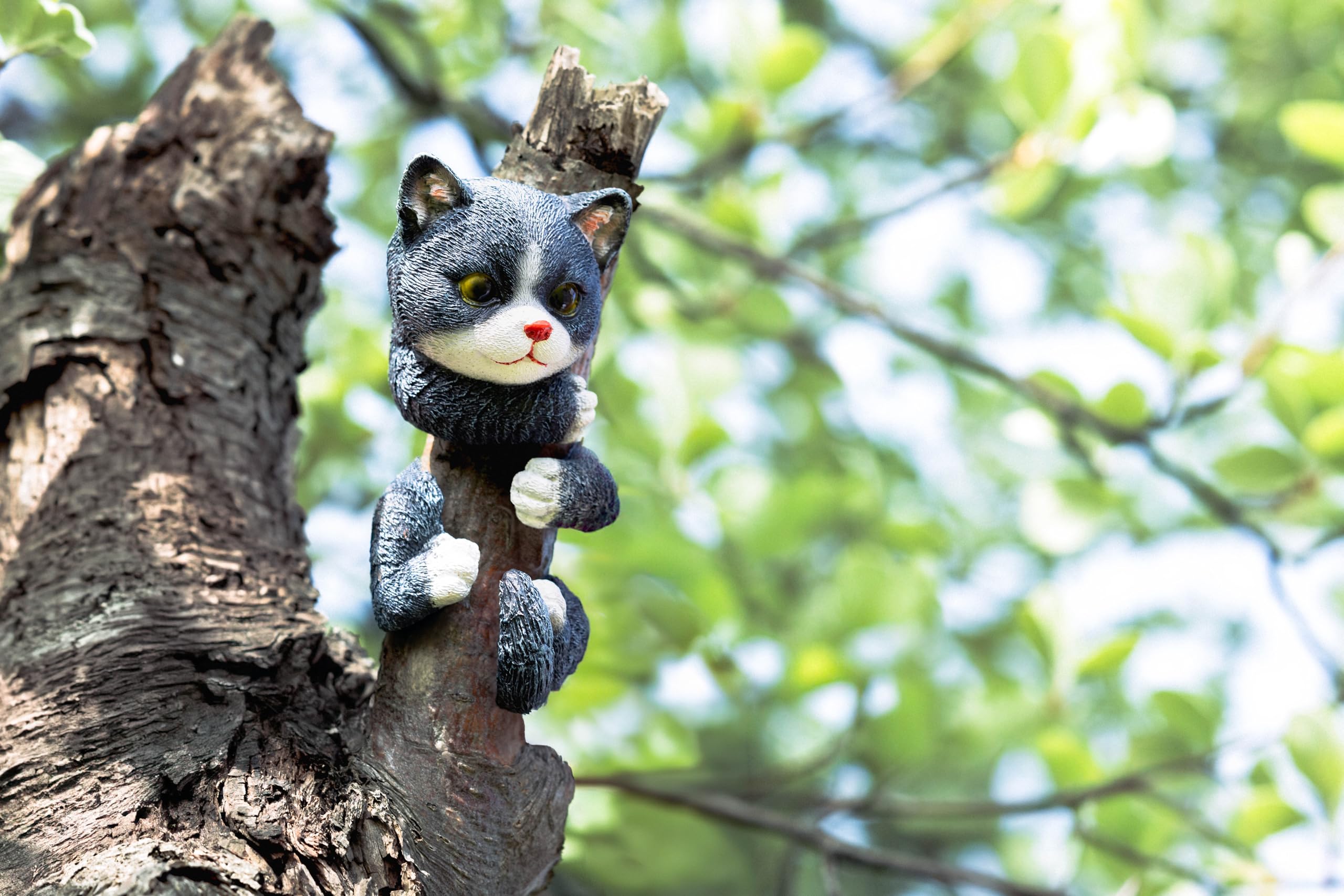 Garden Mile® Cat Animal Tree Peeker Novelty Garden Ornaments Tree Decoration Sculpture Statues Home Decor