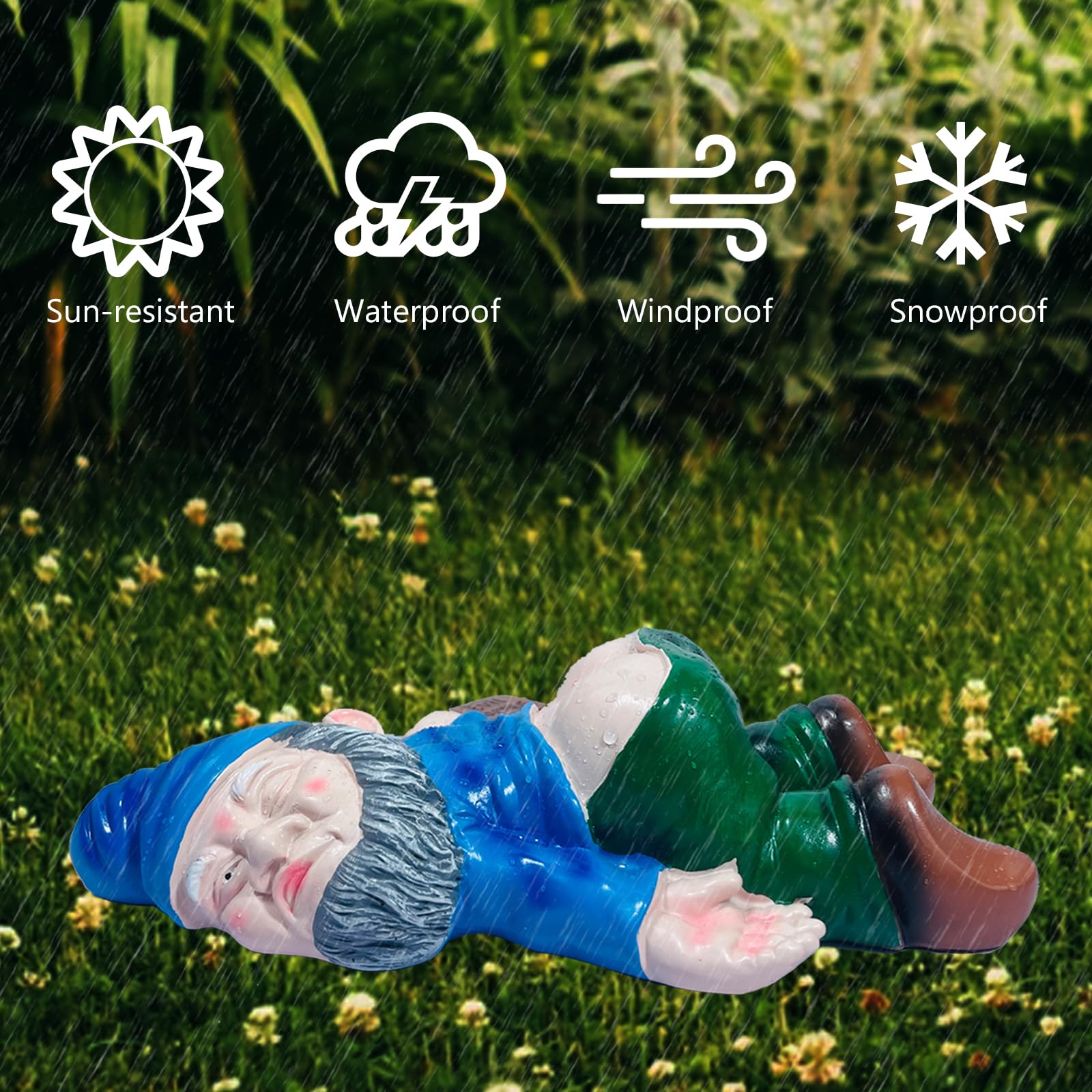 Wetufin - 9.5 * 6.0 inch Drunk Gnome Garden Drunk Gnomes inch Funny Drunk Statues Creative Dwarf Decor Resin Sculpture Decorations Novelty Gift for Desk Indoor Outdoor Yard Patio Lawn