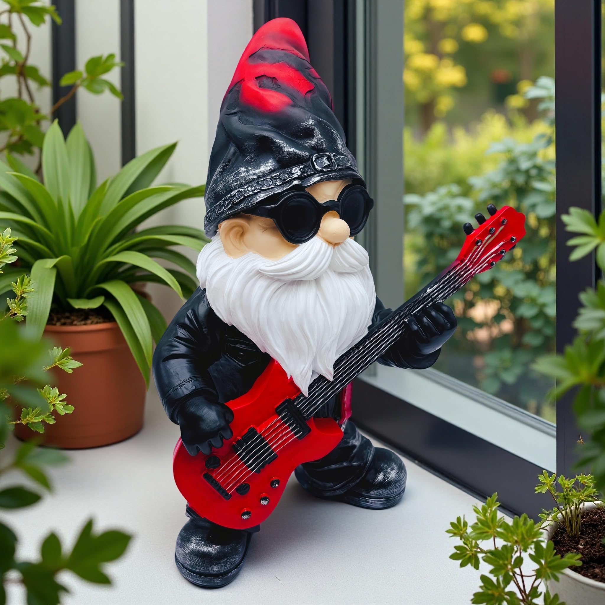 KEONSEN Funny Garden Gnomes Statues Yard Decorations Outdoor Garden Decor, 8” Hippie Gnomes Garden Statues, Patio, Lawn Ornament, Gardening Gifts for Women for Housewarming