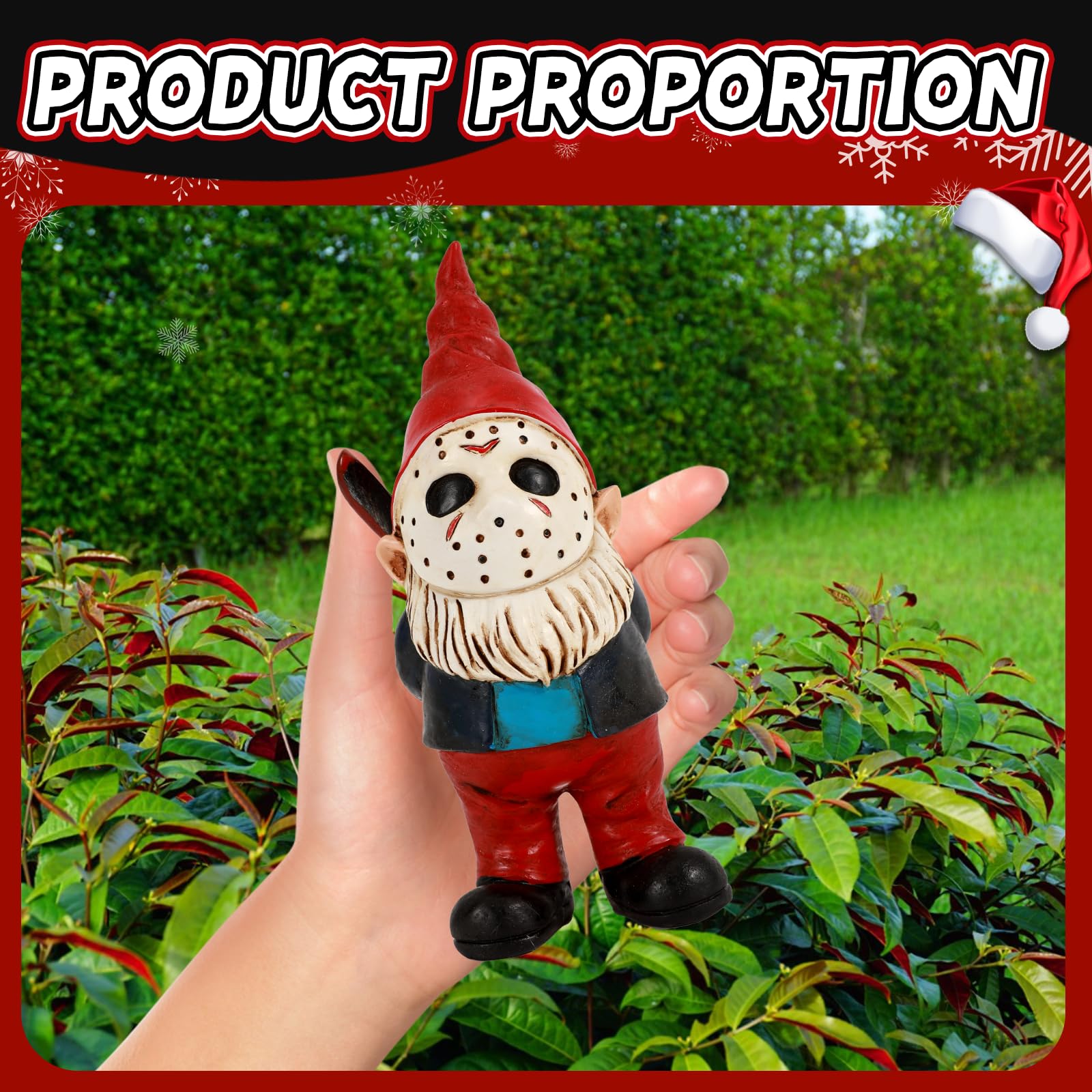 EQTGI Garden Gnomes Outdoor Santa Claus Gnomes Horror Gnome Figurine for Christmas Home Yard Lawn Decor