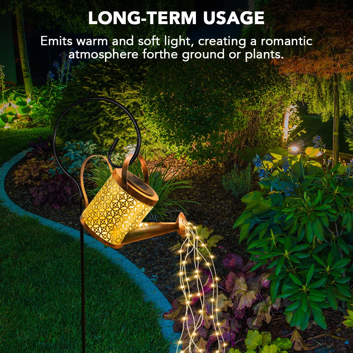 GLOBAL GOLDEN Solar Watering Can Light, LED Solar String Lights Waterproof Dual Mode Water Can Lights for Garden Patio Yard Pathway Lantern Plant Decoration