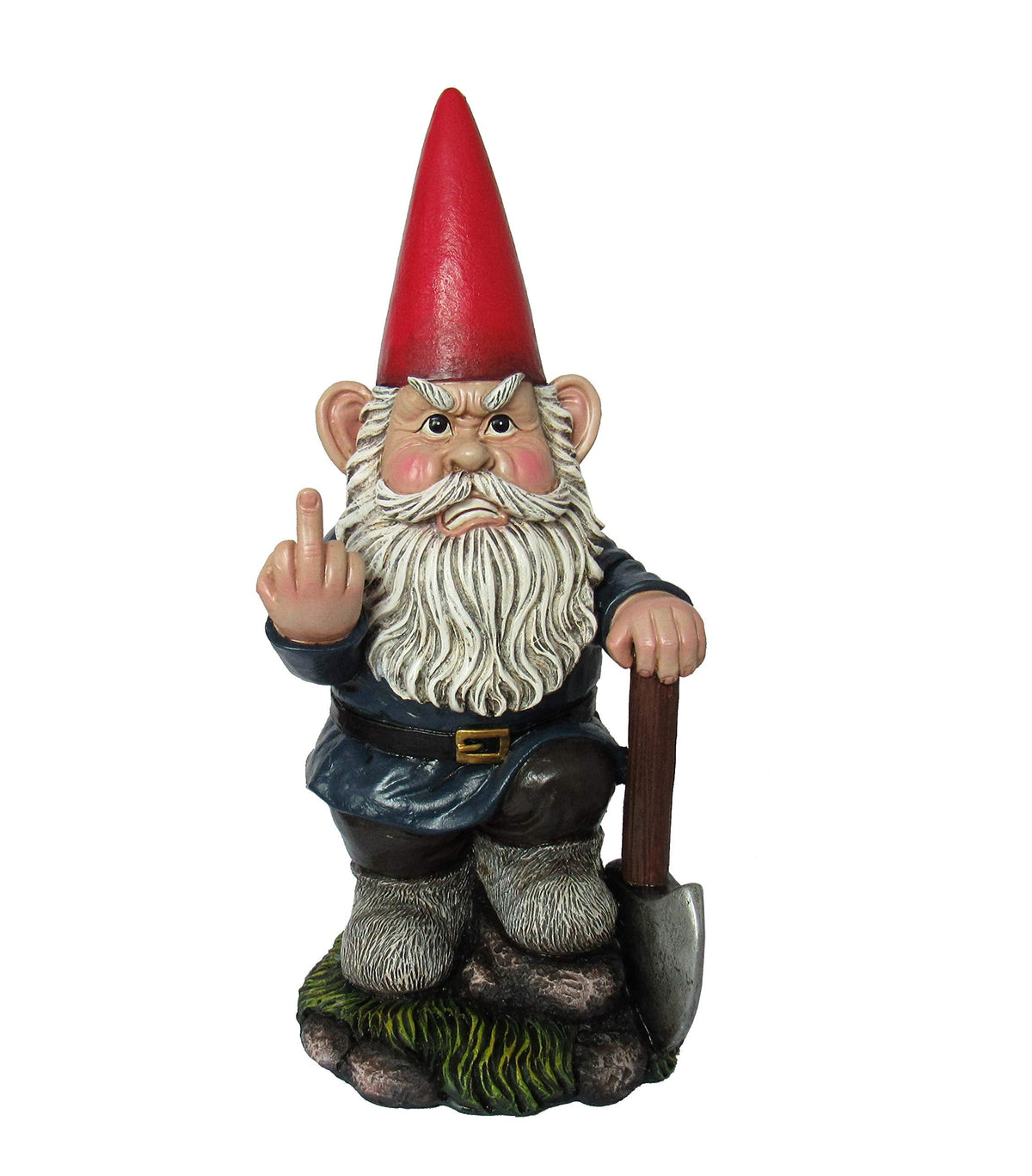 World Of Wonders Naughty Garden Gnome with Axe Flipping Bird Statue
