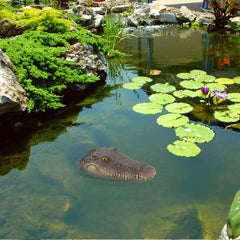 Rehomy Pond Floating Alligator Head Decoy Pool Accessories Detailed Fake Alligator Head for Pond Decoration and Protection (01)