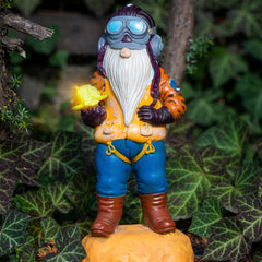 Redwix Pilot Garden Gnome 11.1" x 4.7", Funny Gnome Airplane Yard Decorations Outdoor, Pilot Gifts, Aviation Decor