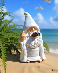 YYDGZG Middle Finger Figurine Decorations for Lawn Yard Balcony Porch Patio Home Ornaments Outdoor，Garden Statue Outdoor, Smoking Wizard Gnome, 5.9 Inch (Statue A)