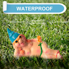 YUSWBCO Garden Gnomes, Gag Gifts, Funny Gifts for Men Women, Garden Gnomes Outdoor Funny, Yard Decorations Outdoor (Lying Gnome)
