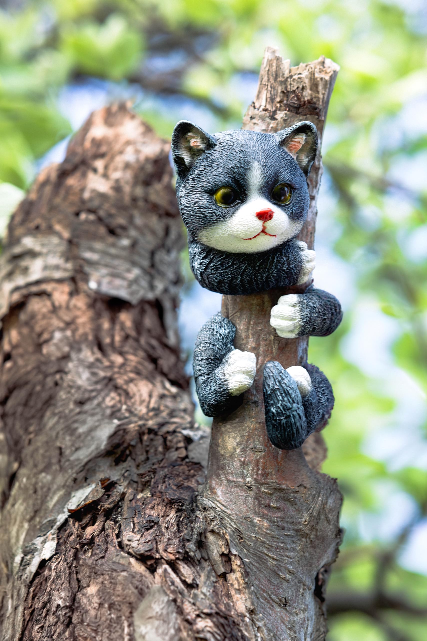 Garden Mile® Cat Animal Tree Peeker Novelty Garden Ornaments Tree Decoration Sculpture Statues Home Decor