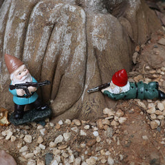 3PCS Garden Gnomes with Gun, Gnome Soldiers Military Army Garden Gnome, Tactical Statue for Indoor Outdoor, Patio, Yard, Lawn Ornaments, Home Décor