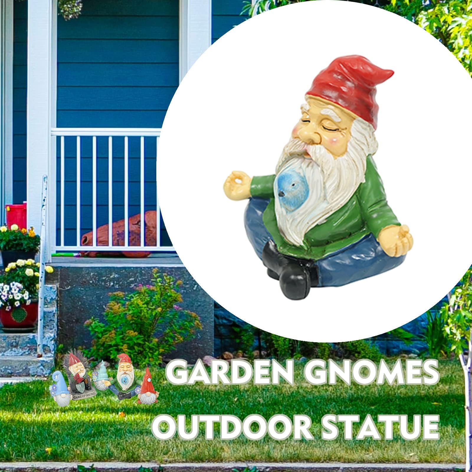 EraSpooky 6" Resin Gnomes Statues Outdoor Decor, Novelty Sculptures Yard Decorations Patio Lawn Ornament, Funny Holidays Garden Gifts