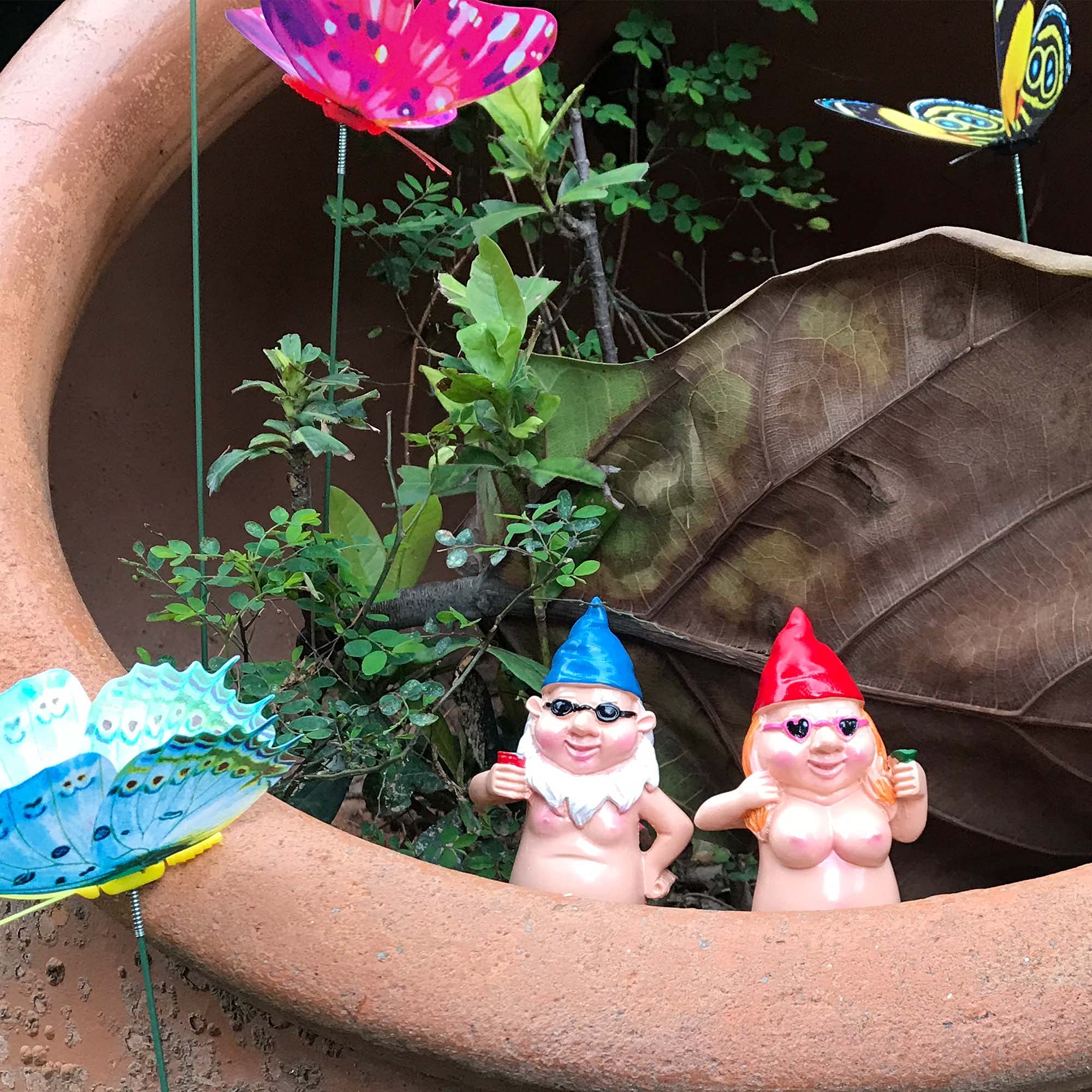 YiMOO Garden Gnomes Funny, Gardening Rude Novelty Unusual Gifts for Women Men Funny Garden Ornaments Outdoor Unusual