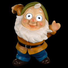 Blazin' Gnome Solar Yellow Garden Decor, Weather Resistant Patio Ornament with LED Eyes, Unique Gift for Housewarming or Holiday