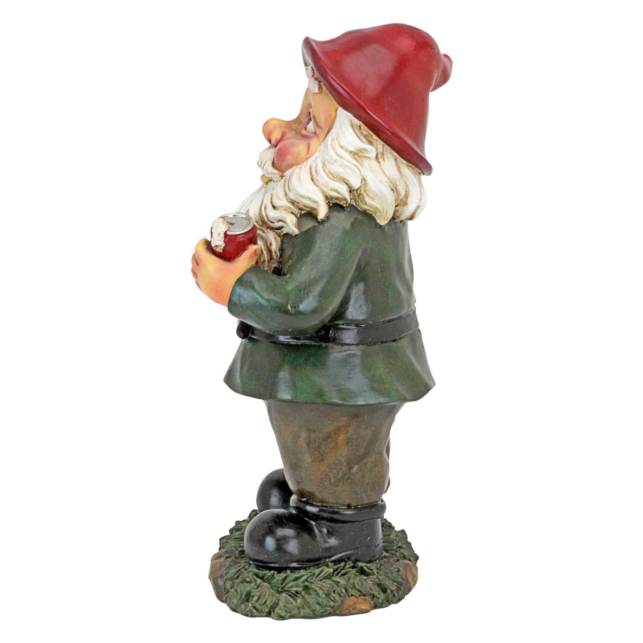 Design Toscano QL1530771 Foul Finger Tipsy Tim Gnome, Full Color Realistic