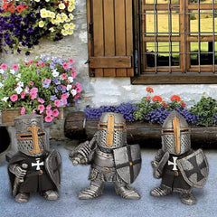 Swtgaah Knight B Garden Gnome Statue Knight Gnome Sculpture Knight Guardian Sculpture Garden Gnome Ornaments Suitable for Gardens, Lawns and Courtyards