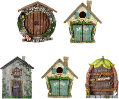 Fairy Garden Doors and Windows for Trees Miniature Fairy Gnome,Sculptures and Statues Wall and Trees Outdoor Wooden Doors and Windows in The Yard Garden Trees Garden Garden Sculptures and Statues