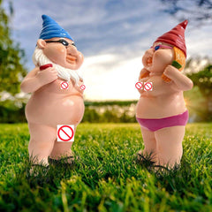 YiMOO Garden Gnomes Funny, Gardening Rude Novelty Unusual Gifts for Women Men Funny Garden Ornaments Outdoor Unusual