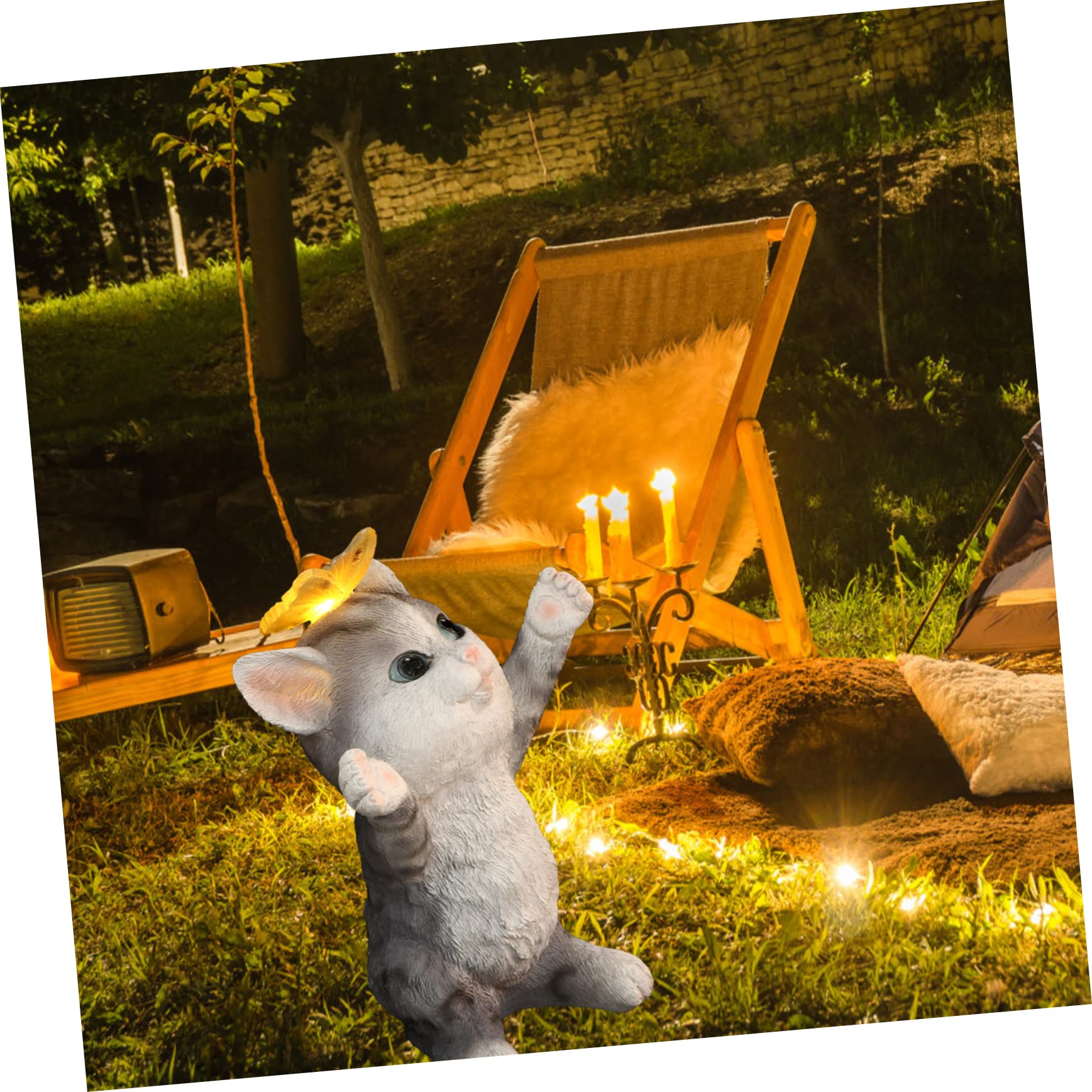 Cabilock 1pc Solar Cat Light Decor Solar Energy Adornment Garden Decorative Cat Lamp for Courtyard Lawn Patio Gentle Lighting for Outdoor Spaces