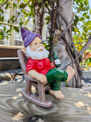 Sanchahua Garden Gnome Statue 6.3" Drunk Gnome Sculptures Resin Garden Decor, Indoor Outdoor Figurine for Home Patio Yard