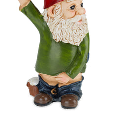 Relaxdays Peeing Gnome, Rude Figurine, Weatherproof, Frost Resistant, Garden Statue, Polyresin, Multicoloured, 10 x 5 x 4 cm