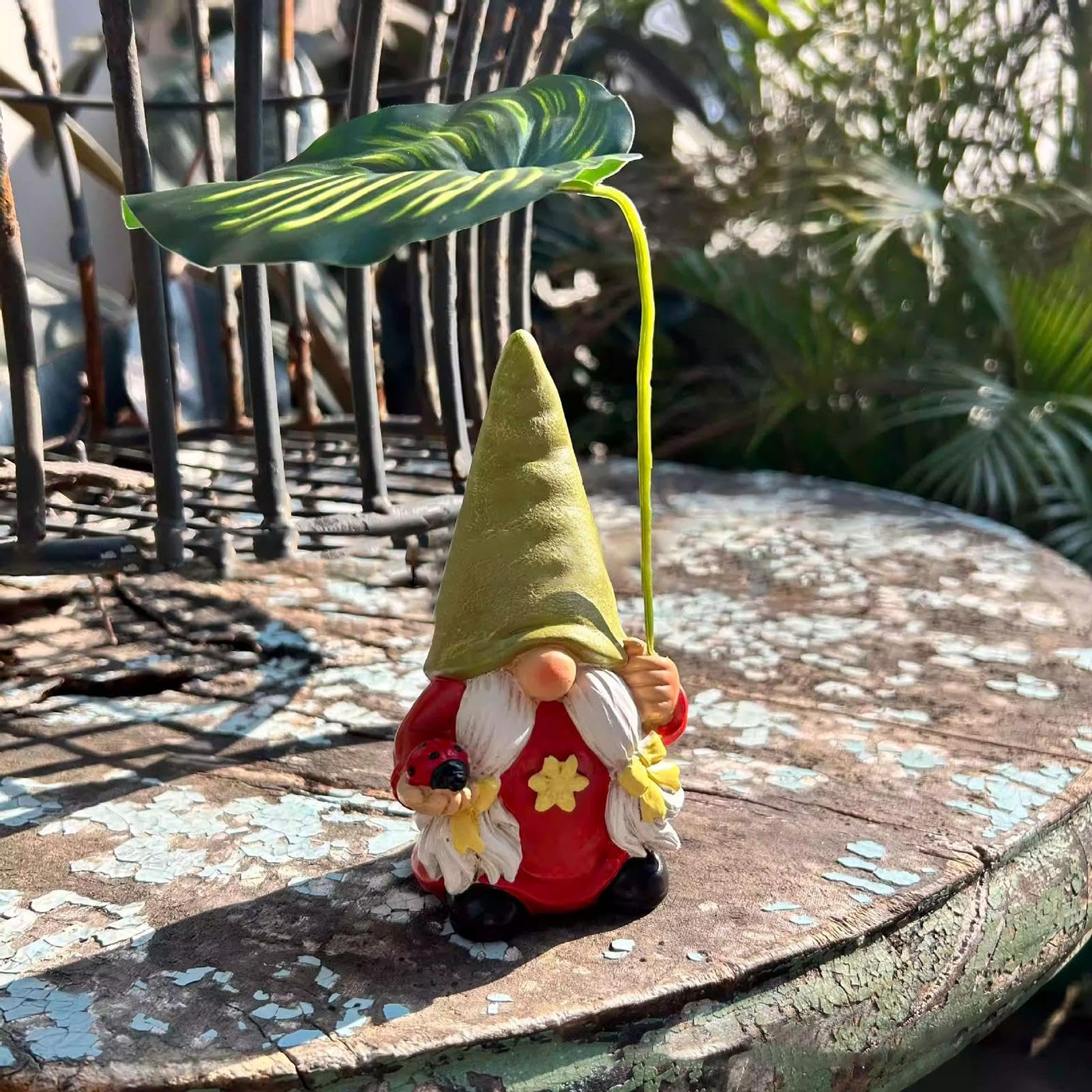 Yard Gnomes | Outdoor Gnomes Garden Decorations - 6.5inch Resin Figurines Ornaments for Landscaping Pond Front Patio Beach Indoor Outside Porch Christmas Pool Flowerbed