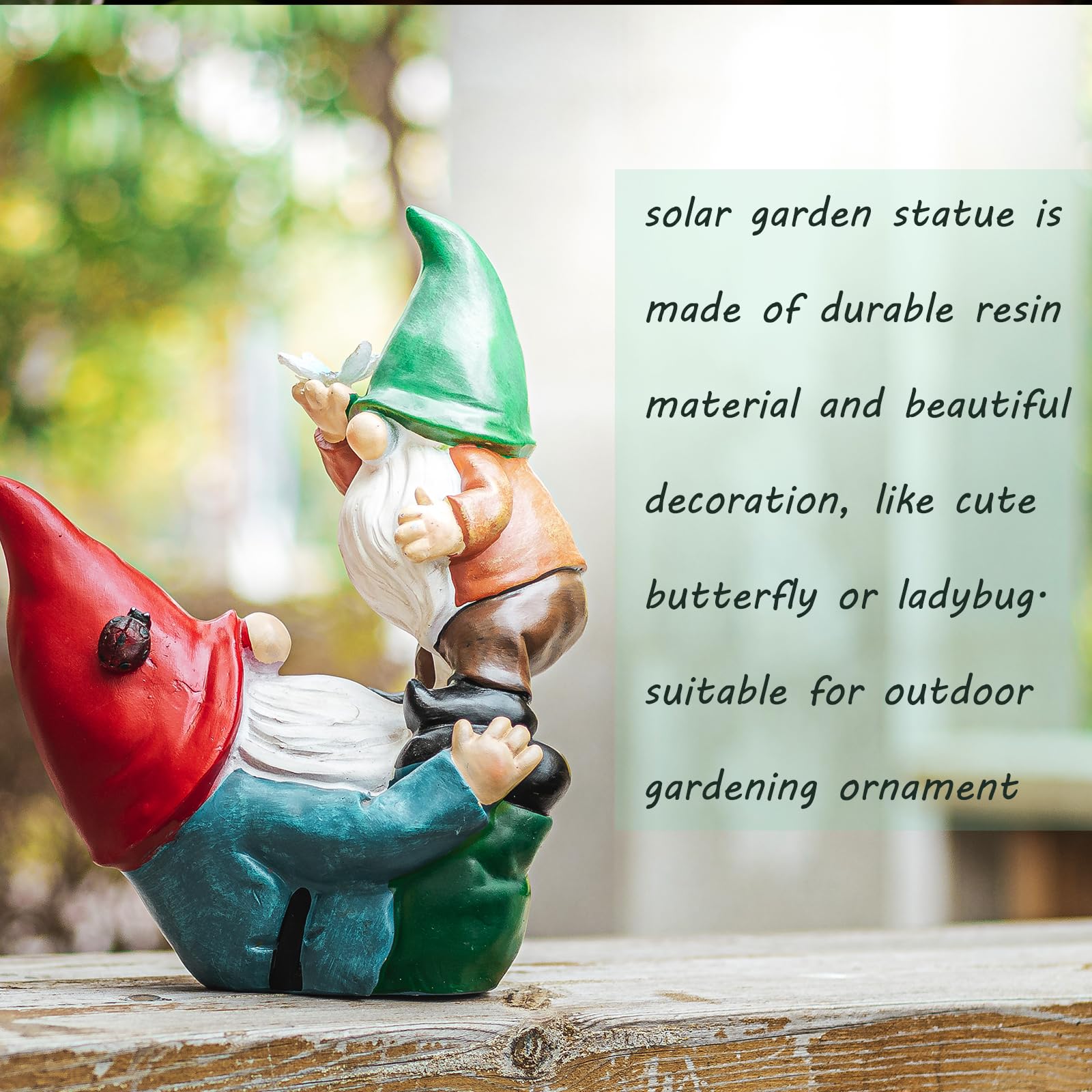 Ovewios Garden Gnomes Statues Outdoor, Funny Gnomes Figurine Playing Together Garden Sculpture& Statues Resin Ornament for Outdoor Patio Yard Lawn Porch Decor
