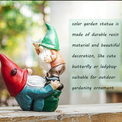Ovewios Garden Gnomes Statues Outdoor, Funny Gnomes Figurine Playing Together Garden Sculpture& Statues Resin Ornament for Outdoor Patio Yard Lawn Porch Decor