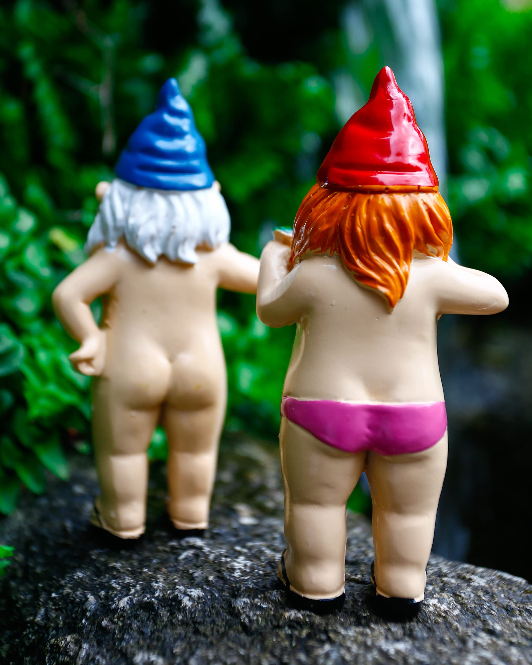Estefanlo Garden Gnome Funny Couple, Couple Statue, Figures Decoration for Outdoors, Outdoor Sculpture, Waterproof, Funny, Dwarf, Gift Home, Lawn, Balcony