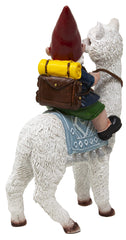 Funny Guy Mugs Gnome and a Llama Statue- Indoor/Outdoor Garden Gnome Sculpture for Patio, Yard or Lawn