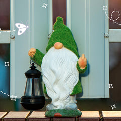 Garden Gnome 11.8, Funny Gnomes with Solar Lantern, Garden Statues Outdoor Clearance, Garden Gnomes Outdoor Funny for Patio Decor