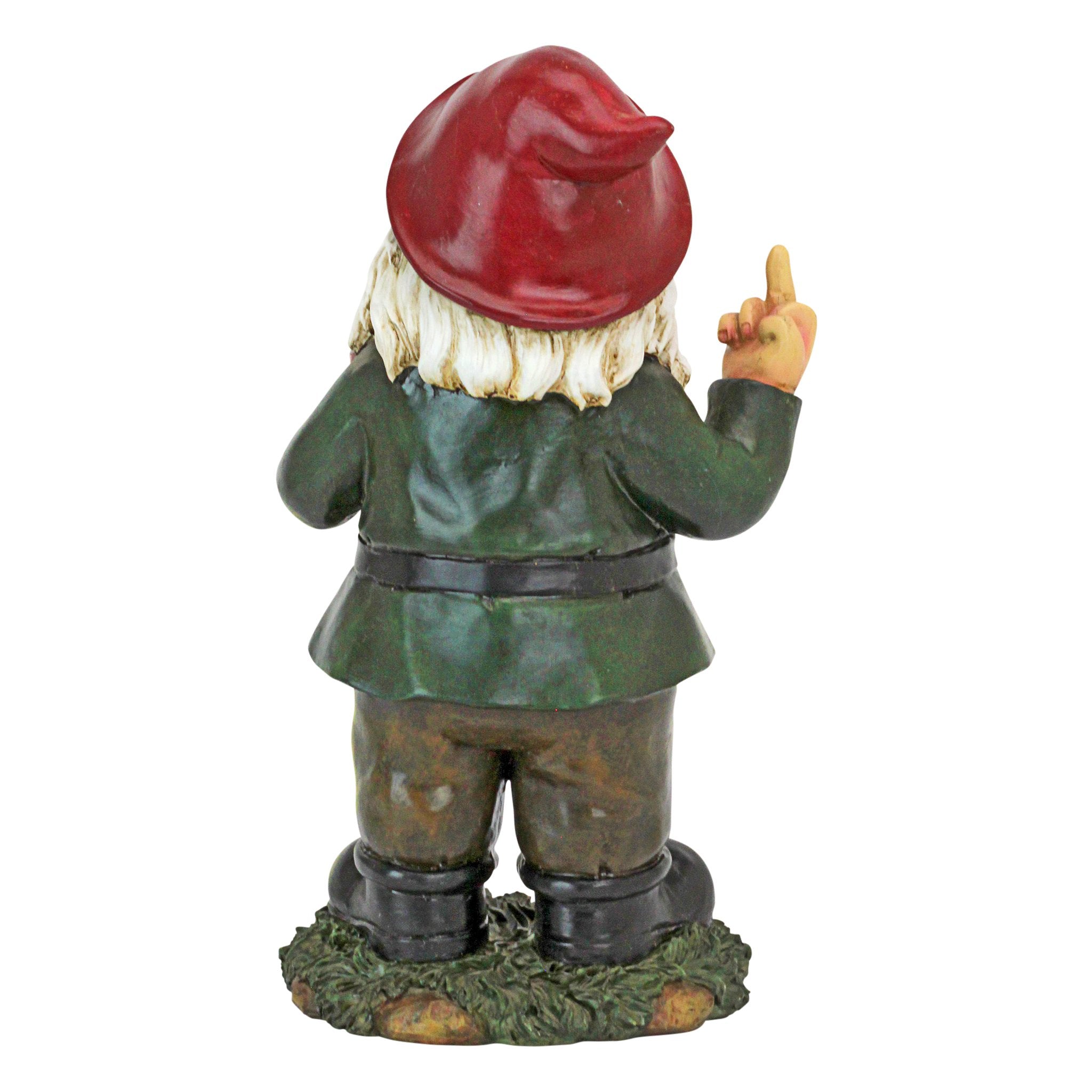 Design Toscano QL1530771 Foul Finger Tipsy Tim Gnome, Full Color Realistic