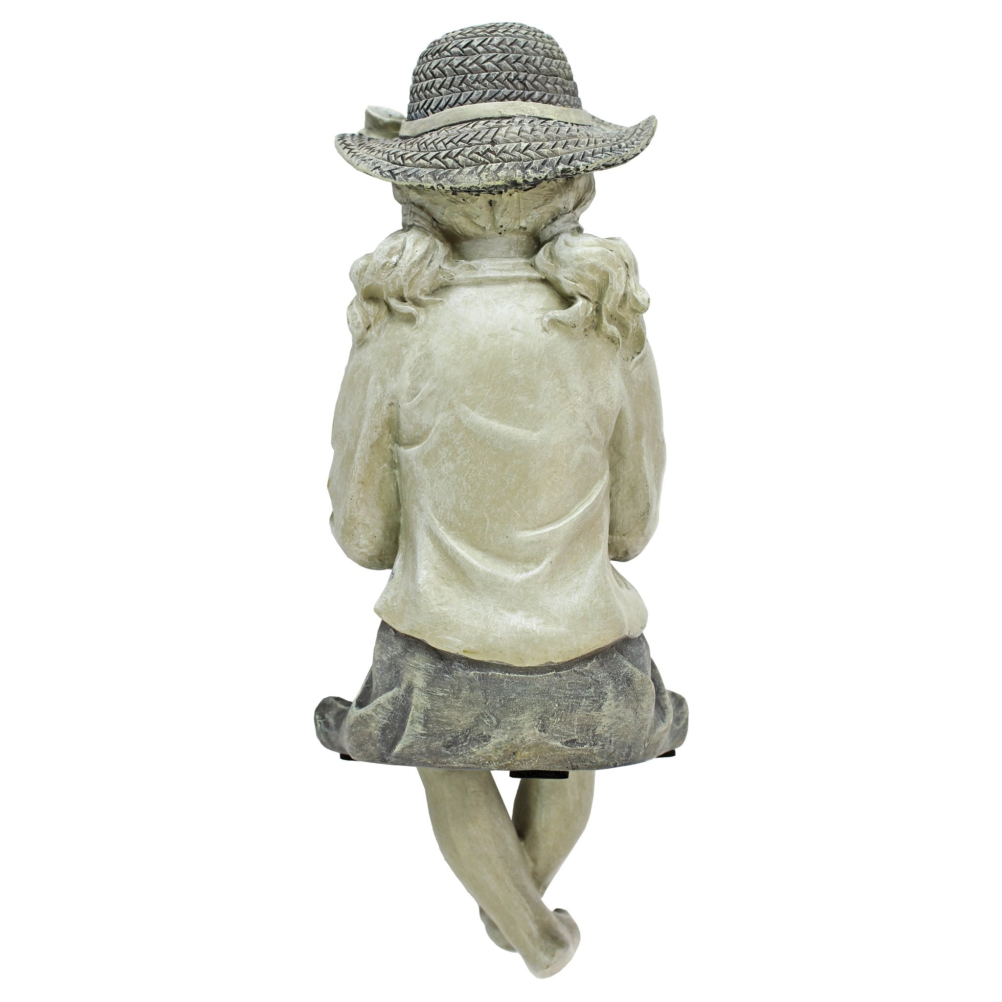 Design Toscano EU9305 Big Catch Fisherwoman Girl Fishing Garden Statue, 28 cm, Polyresin, Two Tone Stone