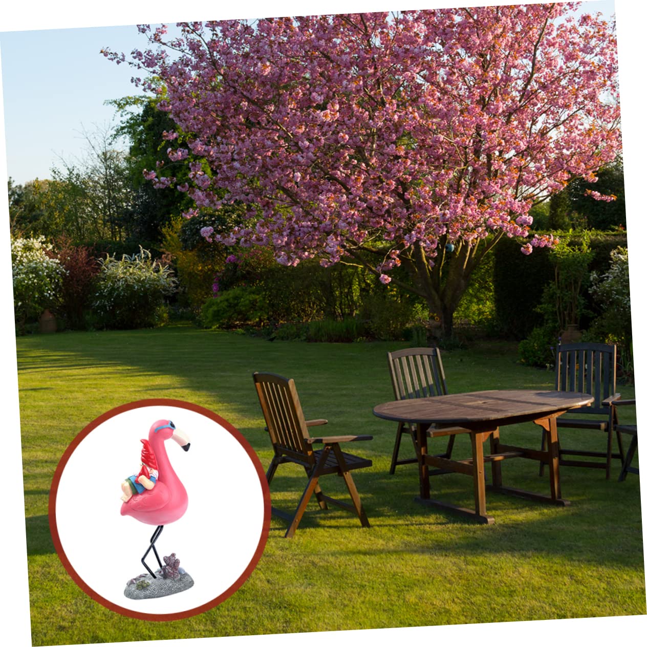 SUPVOX Naughty Gnome Statue Flamingo Wear Resistant Resin Dwarf Garden Ornament for Outdoor Lawn and Lightweight for Courtyards and Parties