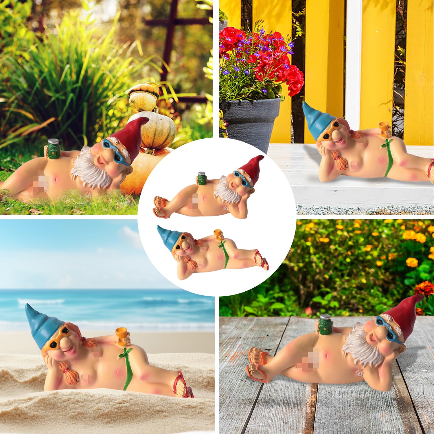 YUSWBCO Garden Gnomes, Gag Gifts, Funny Gifts for Men Women, Garden Gnomes Outdoor Funny, Yard Decorations Outdoor (Lying Gnome)