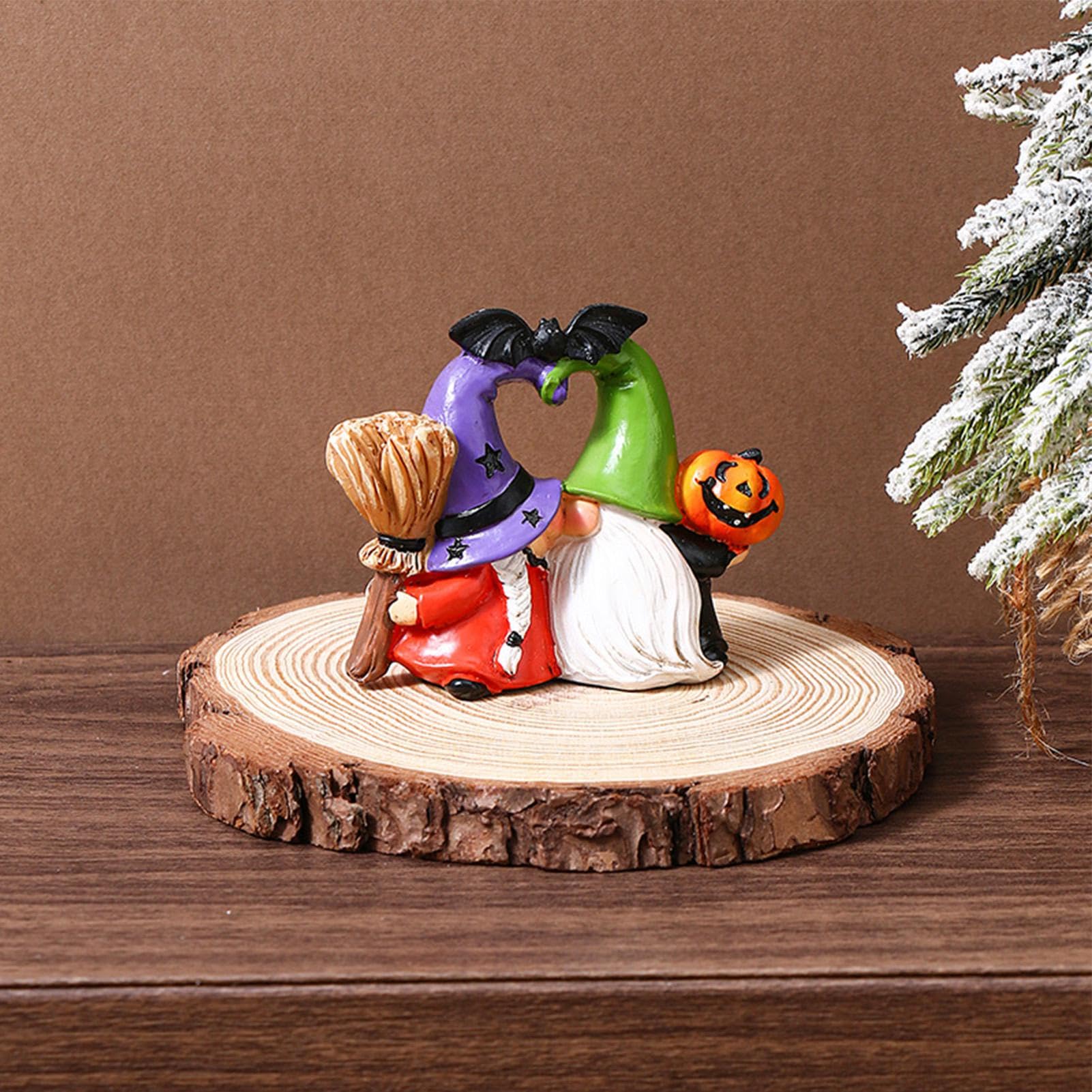 Pzuryhg Halloween Gnomes, Garden Gnomes, Spring Gnomes, Outdoor Gnomes Decorations, Gnomes Couple Decorations, Flower Gnomes Ornaments Decor, Summer Gnomes Figurines, Kiss Gnome Statue For Home