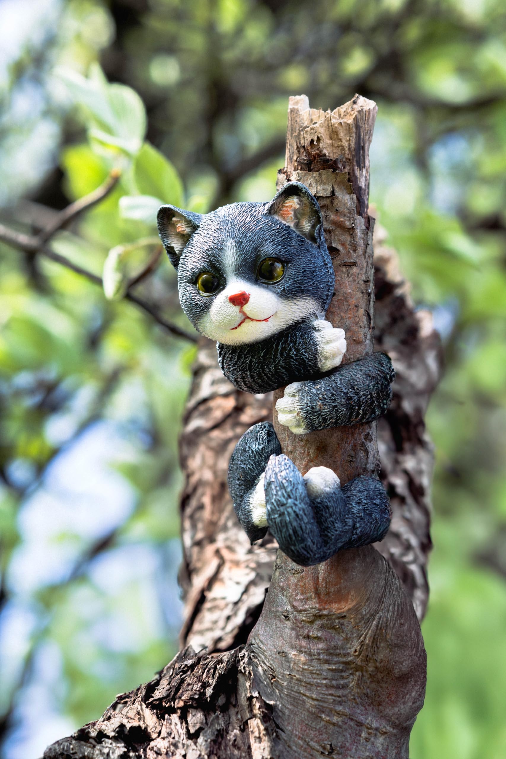 Garden Mile® Cat Animal Tree Peeker Novelty Garden Ornaments Tree Decoration Sculpture Statues Home Decor