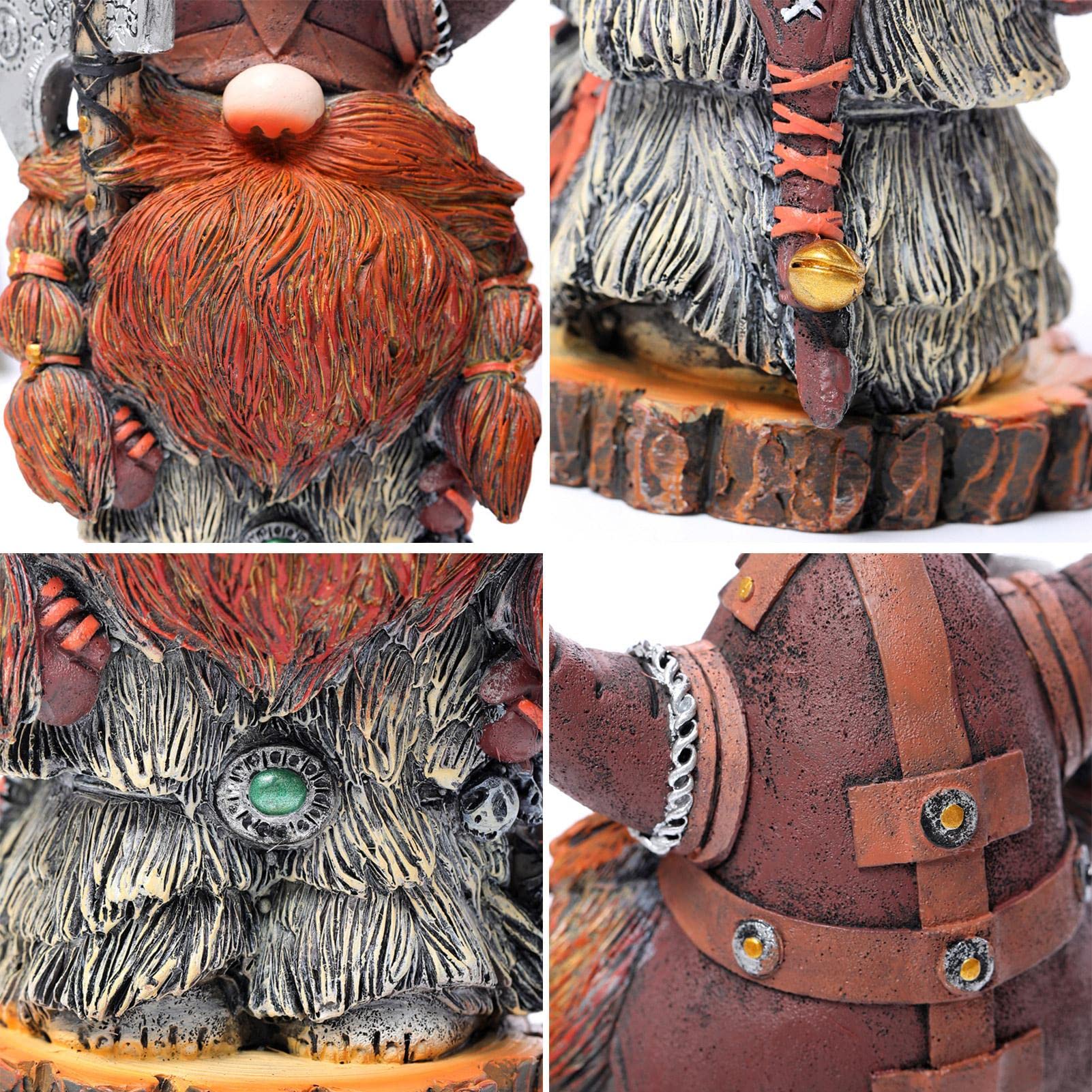 Voiakiu Garden Statue - Victor Axe Warrior Dwarf GNOME Outdoor Garden Decoration Viking Axe Warrior Sculpture Ornaments