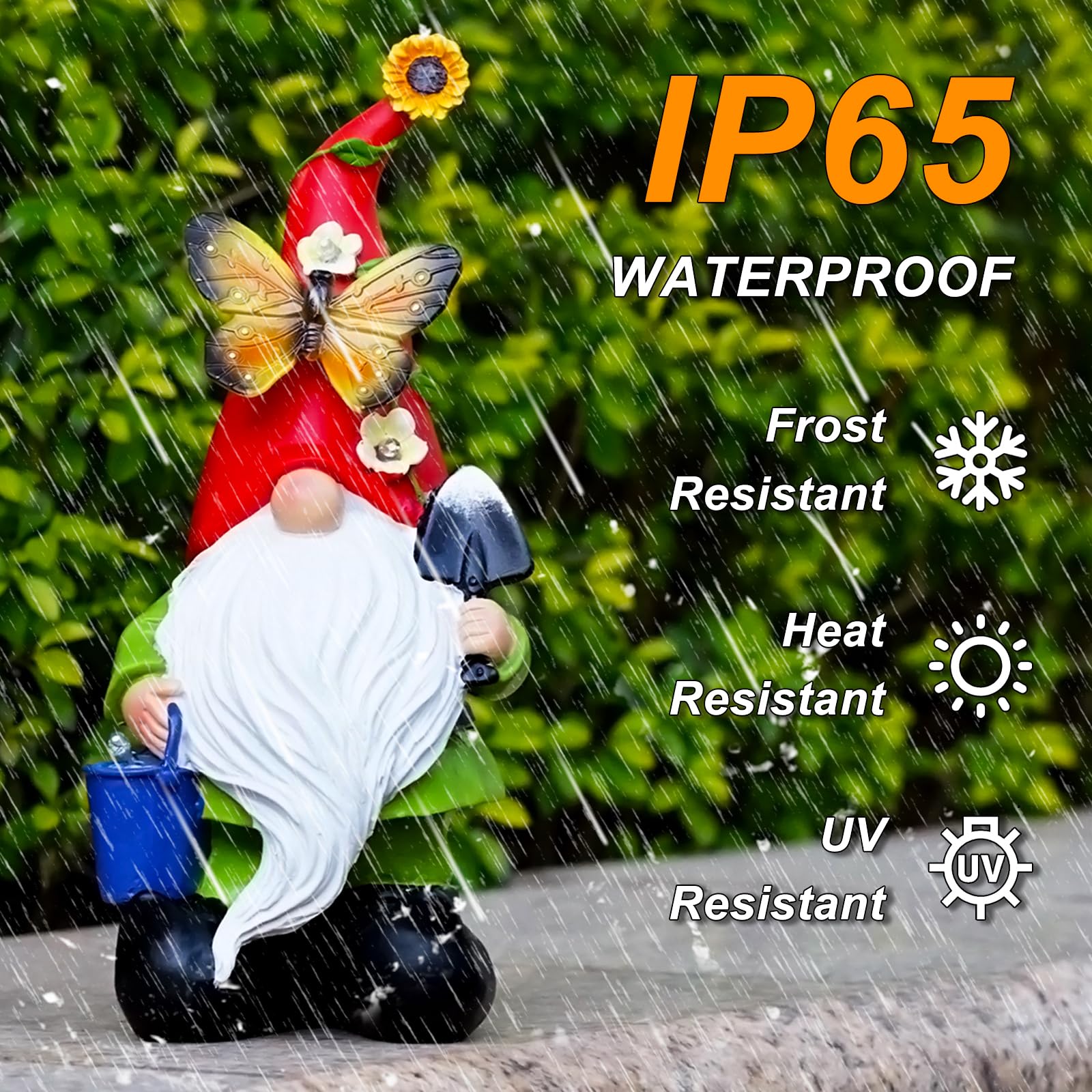 Arecyuer Gnomes Garden Statues Decor, Solar Waterproof Large Gnome with LED Lights Funny Garden Sculptures Outdoor Patio Yard Decorations Lawn Ornaments Gifts for Women Mom